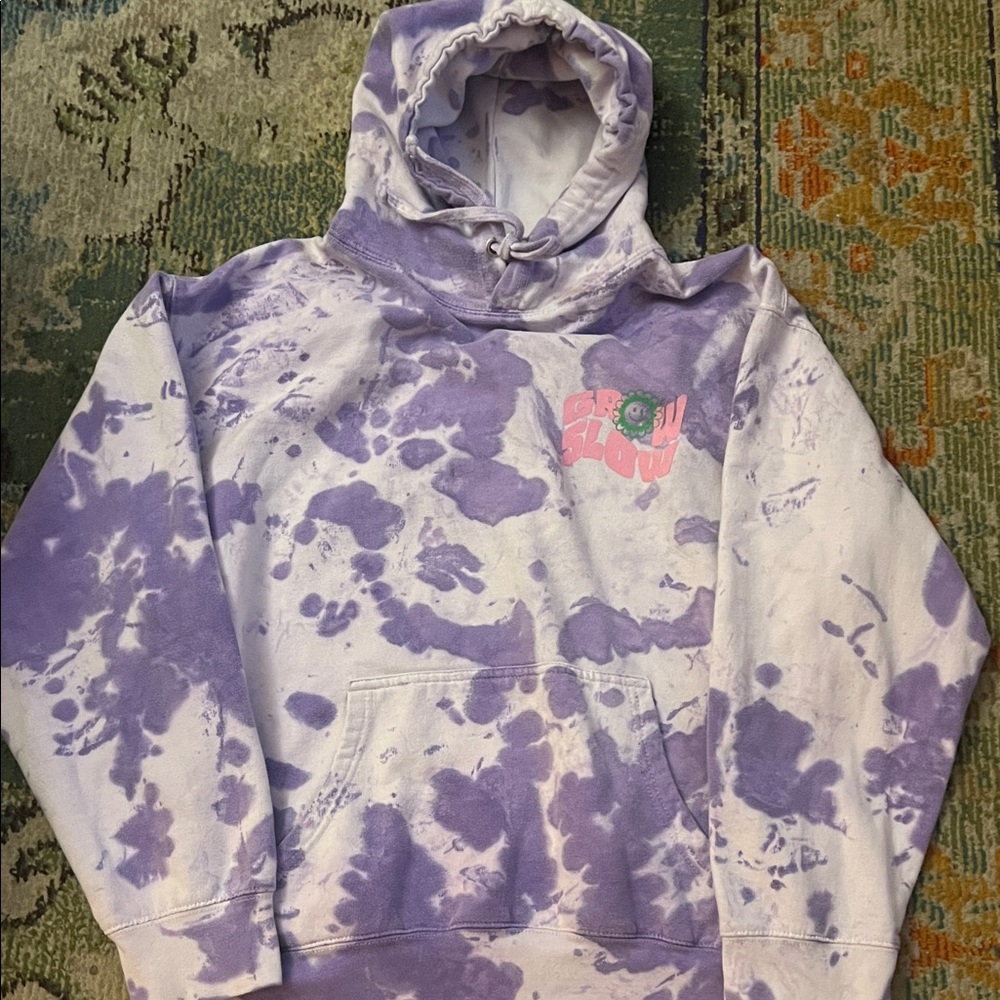 Nasty Gal Lavender Tie-Dye Hoodie Grow Slow